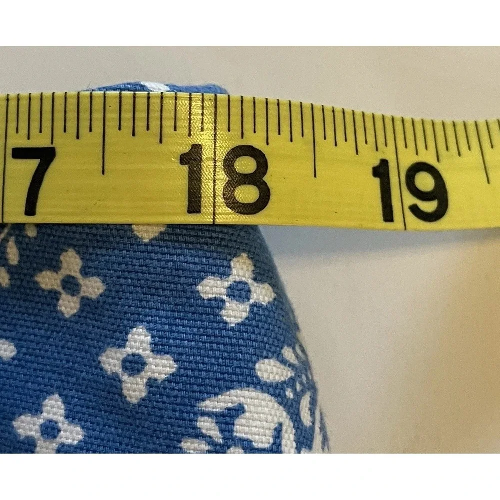 Talbots A-Line Skirt 14W Blue‎ White Bandana Floral Cotton Stretch Lined Knee